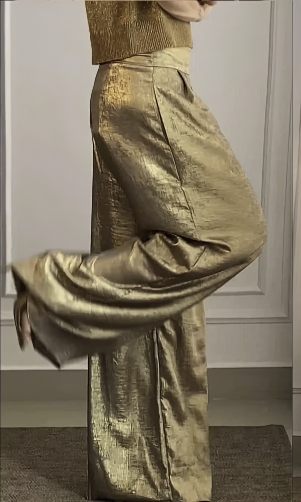 Women's Smooth Satin Half-sleeved Top and Pant Suit Two-piece-Comfort & Reliable