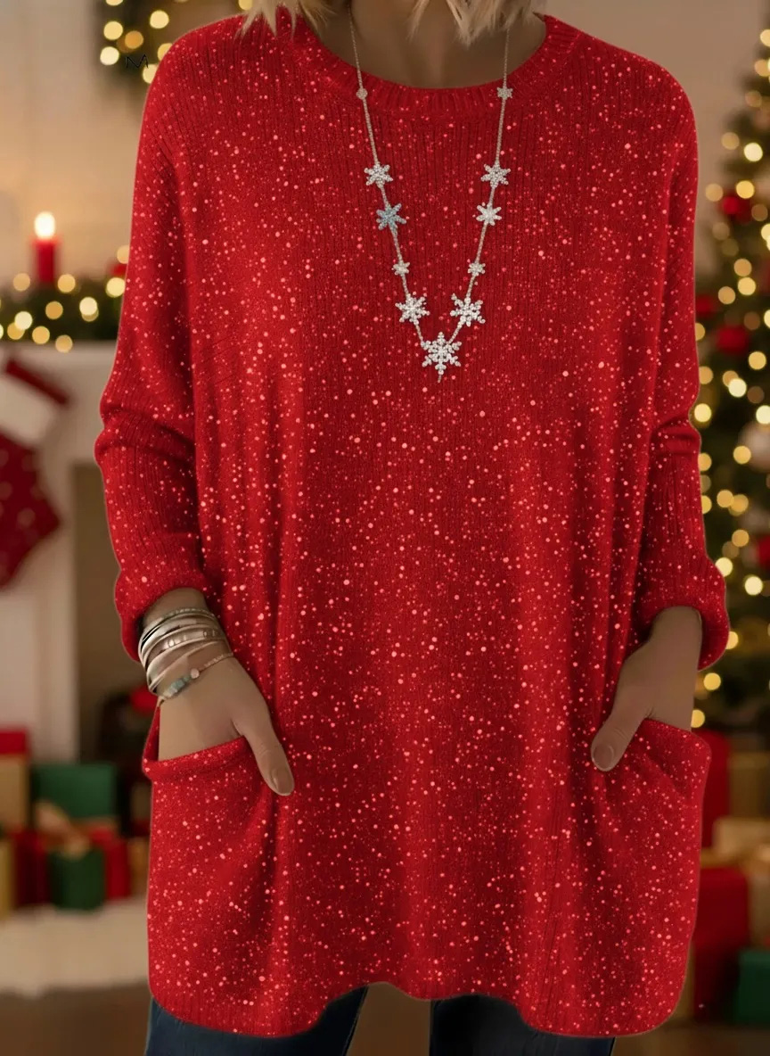 🎄 New Arrivals🔥 Christmas Sparkling Loose Pocket Pullover Sweater