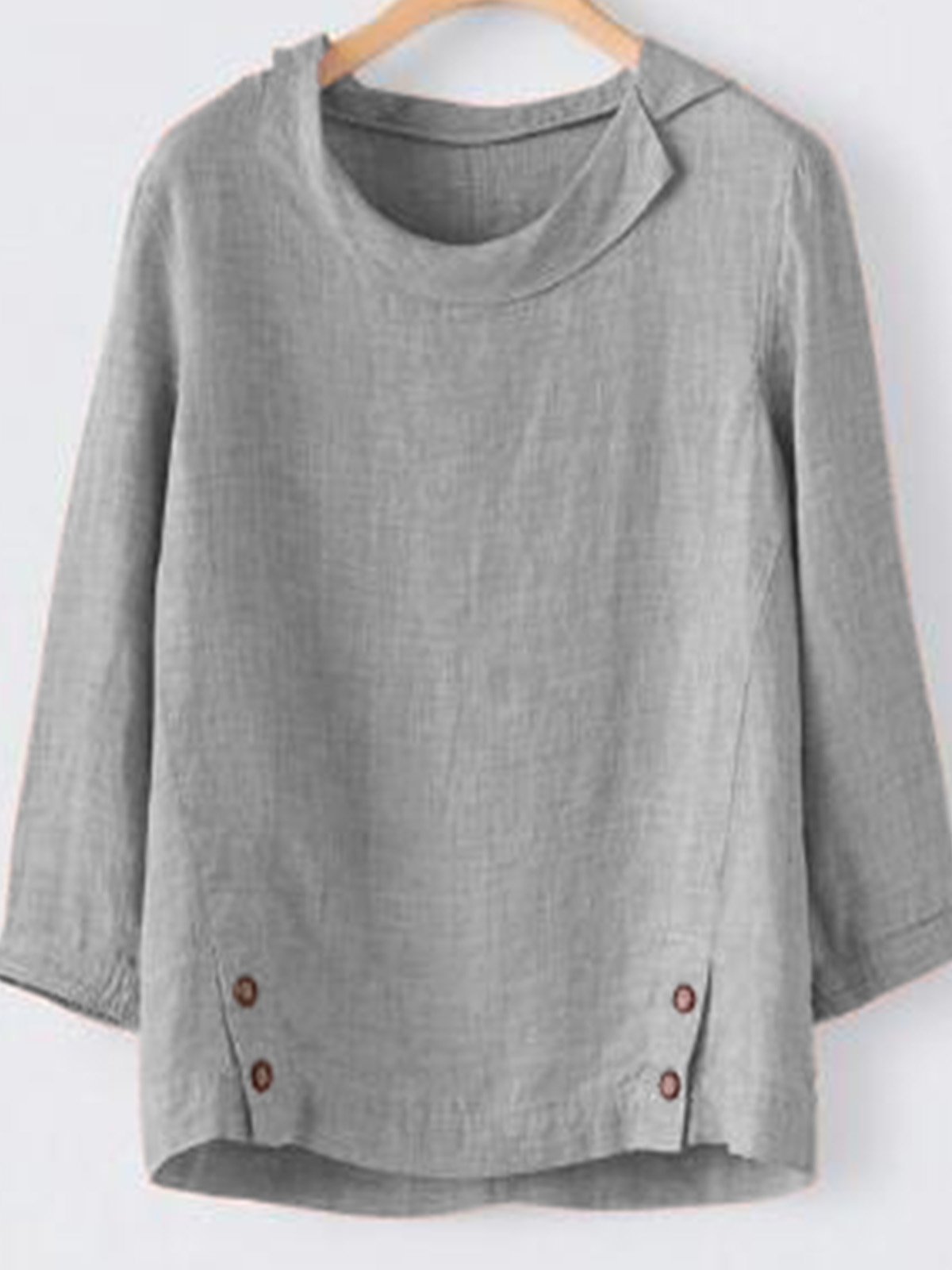 Women's Solid Button Up Shirt-Comfort & Reliable