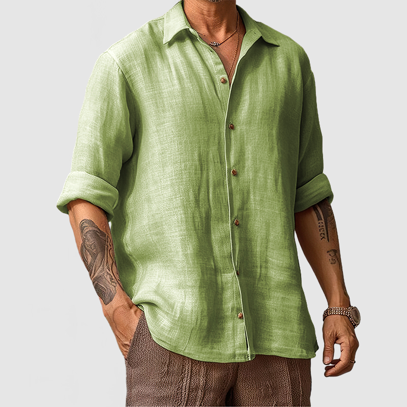 Men's Casual Beach Seaside Cotton Linen Shirt-Comfort & Reliable