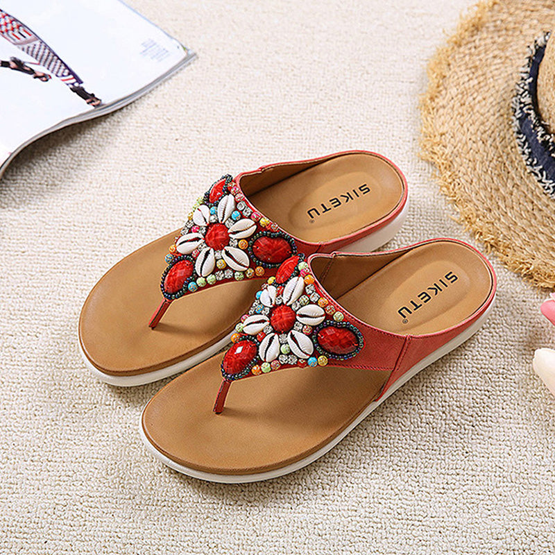 Women's Retro Non-slip Open Toe Flip Flops - SIKETU-Comfort & Reliable