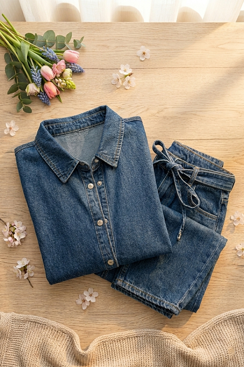 New Arrivals🔥 Women's Buttoned Cardigan Denim Suits