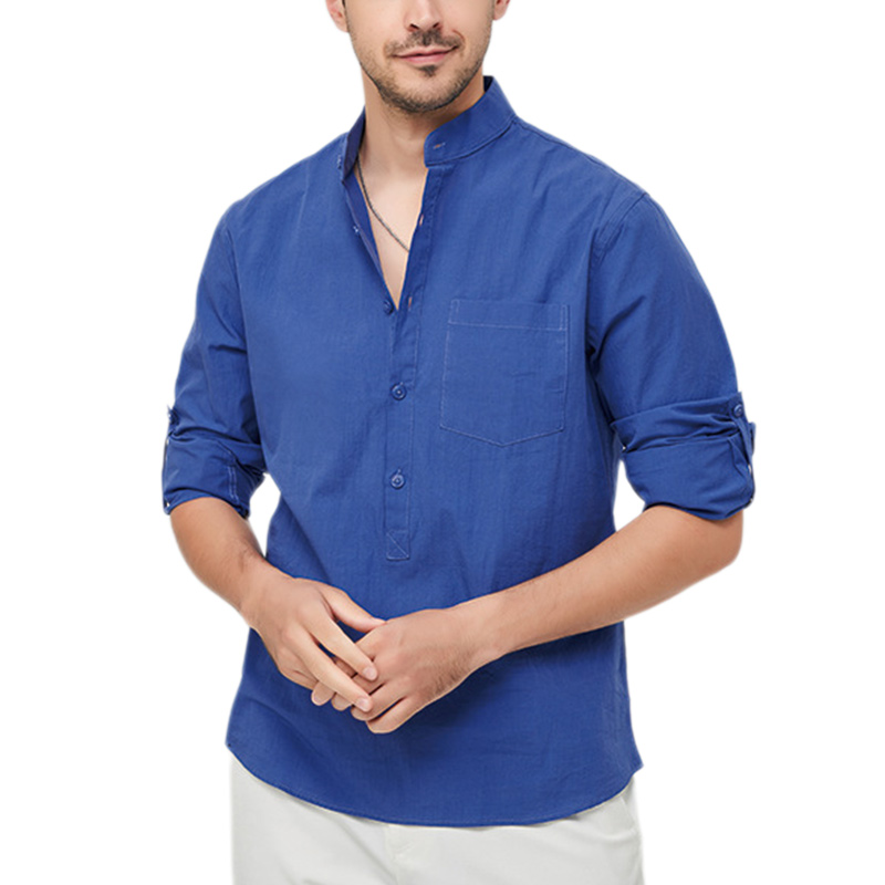 Men's Cotton Henley Vacation Shirt-Comfort & Reliable