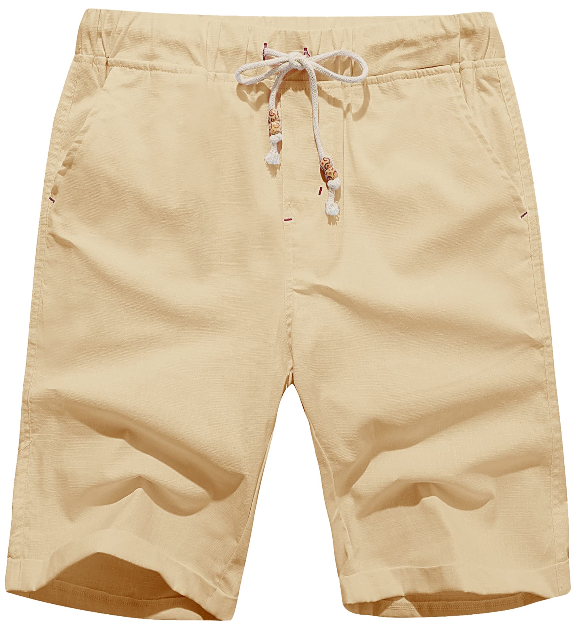 Men's Drawstring Linen Beach Shorts-Comfort & Reliable