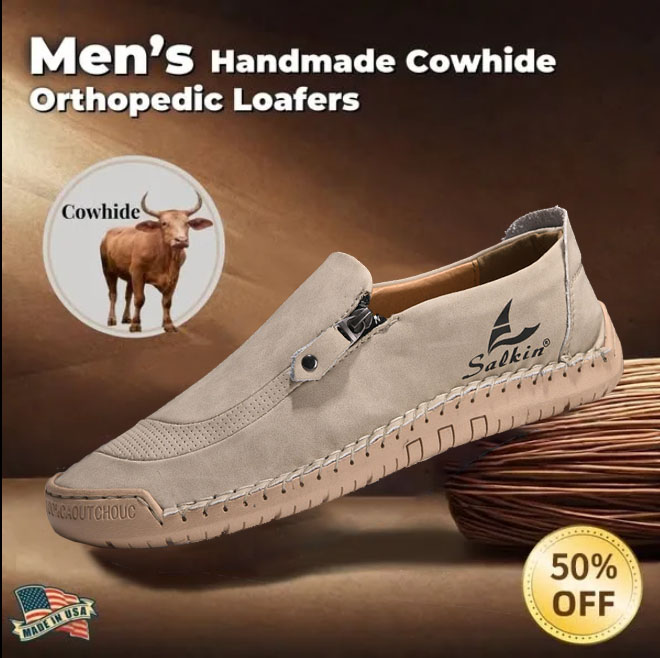 Last day 50% off 🔥⏱️Christmas sale⏱️🔥Men's genuine calfskin slip-on loafers-Comfort & Reliable