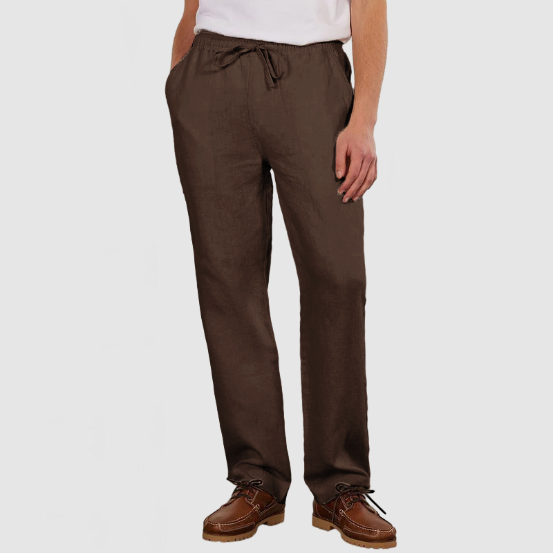 Men's Daily Casual Cotton Linen Lace-Up Trousers-Comfort & Reliable