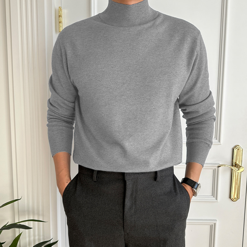 Men's Basic Bottom Cashmere Sweater (NEW)-Comfort & Reliable