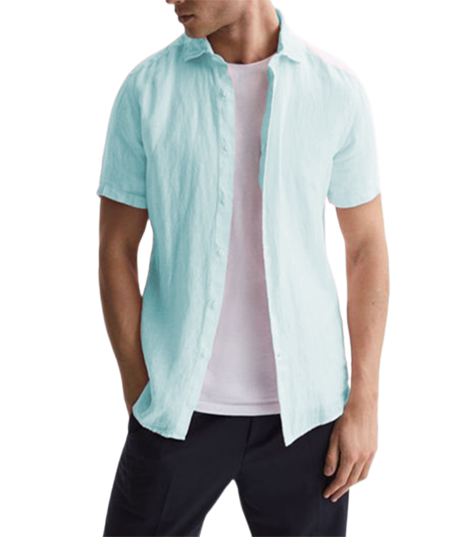 Men's  Cotton Linen Casual Short Sleeve Shirt-Comfort & Reliable