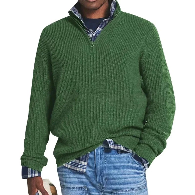 Men's Cashmere Business Casual Zipper Sweater-Comfort & Reliable
