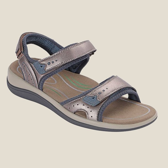 Last Day 70% OFF - Women's Casual Comfortable Leather Arch Support Flat Open Toe Velcro Sandals-Comfort & Reliable