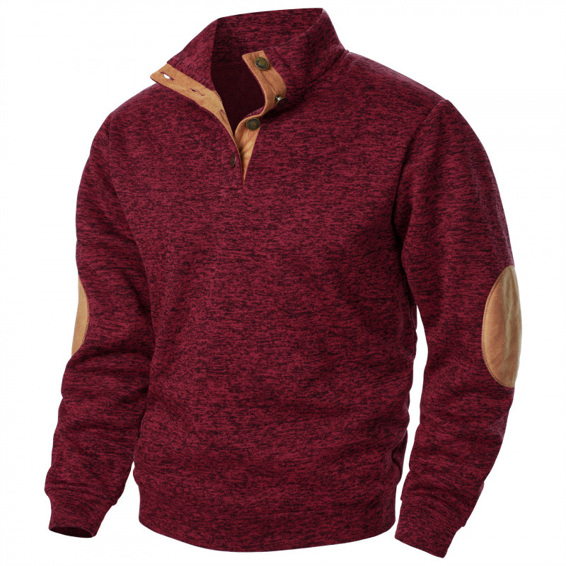 New Men's Stand Collar Joint Stitching Casual Jacquard Cardigan Sweater-Comfort & Reliable