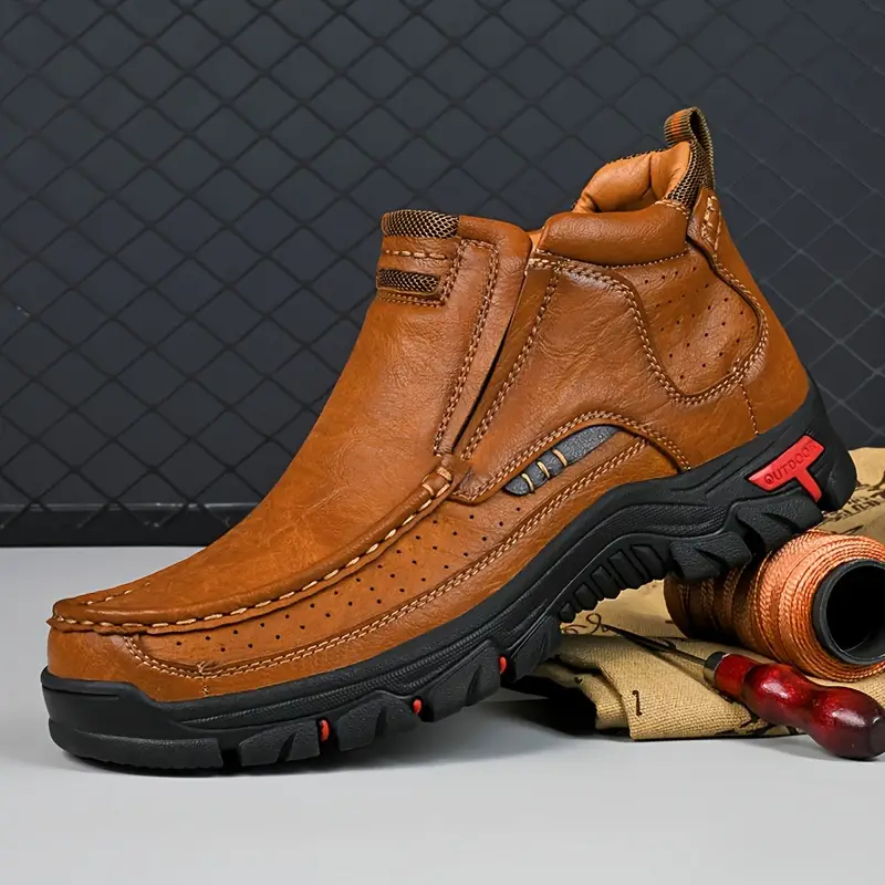 ⏰Last Day! 50% OFF 🔥Men's Handcrafted Leather Waterproof Non-Slip Orthopaedic Ankle Boots-Comfort & Reliable
