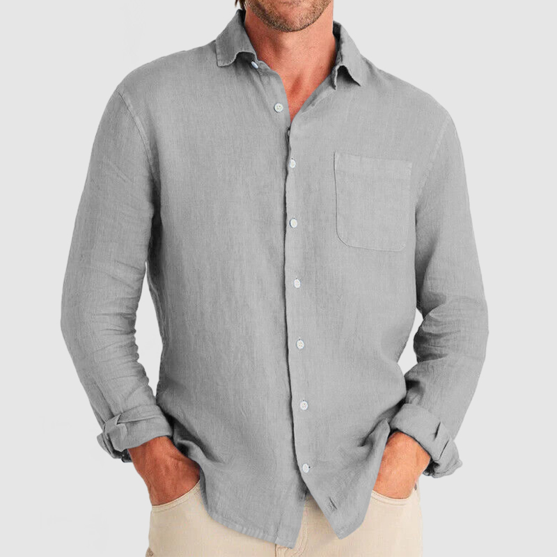 Gentleman Simple Temperament Cotton Linen Shirt-Comfort & Reliable