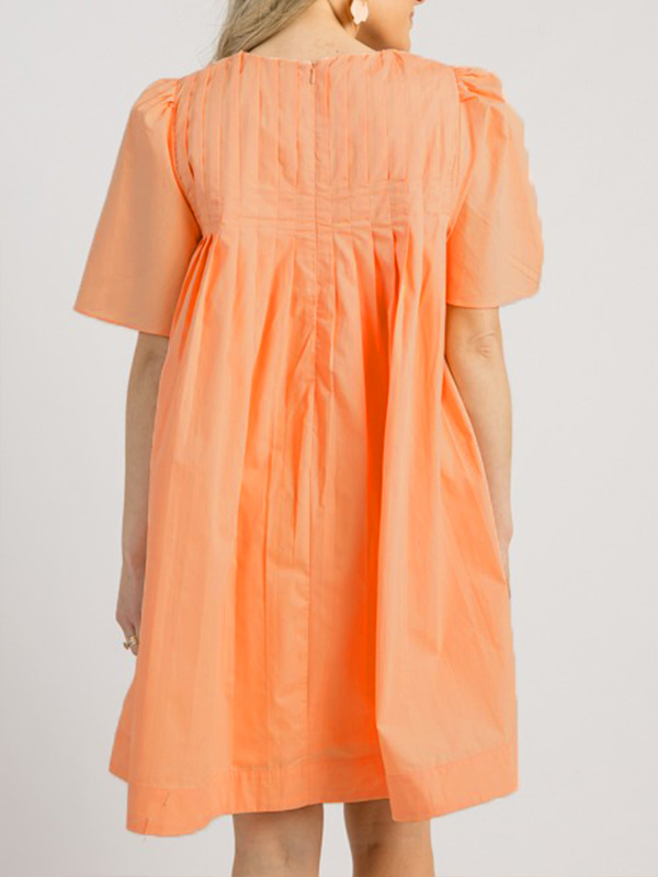 NEW🔥 Loose Round Neck Pleated Dress- Tax Free
