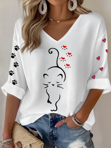 Women's American 250th Anniversary Three-Quarter Sleeve V-Neck Top