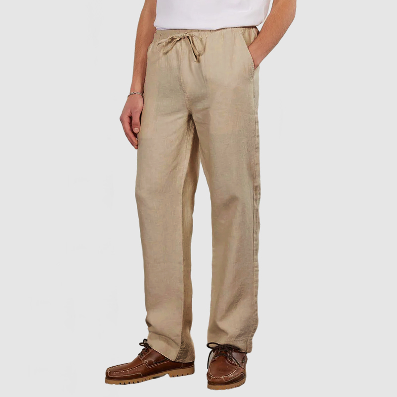 Men's Daily Casual Cotton Linen Lace-Up Trousers-Comfort & Reliable