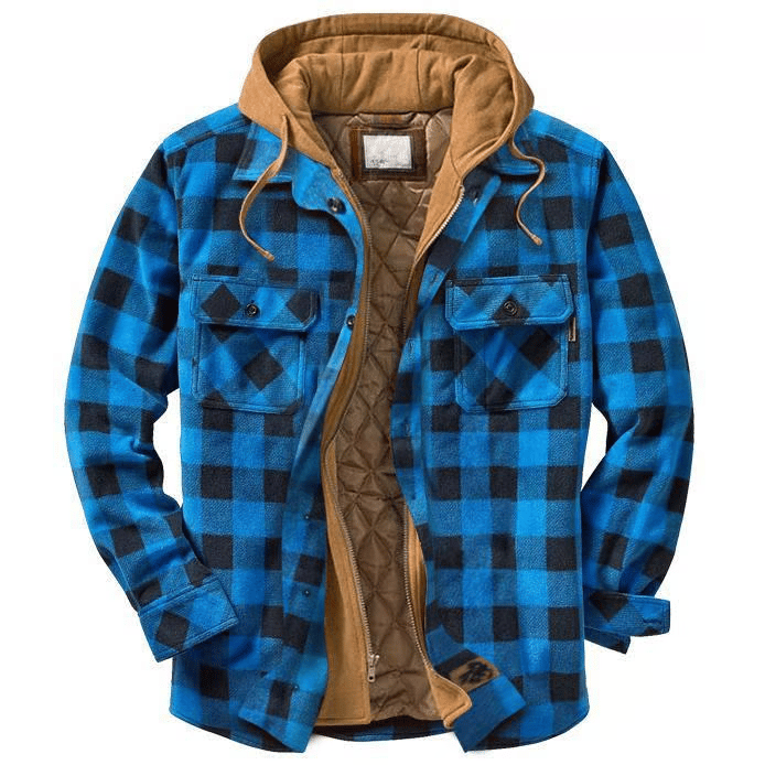 Outdoor Thick Plaid Windproof Casual Hoodie-Comfort & Reliable