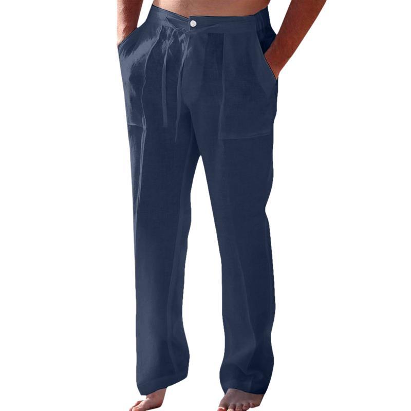 Men's Linen Pants Trousers Summer Pants With Pocket-Comfort & Reliable