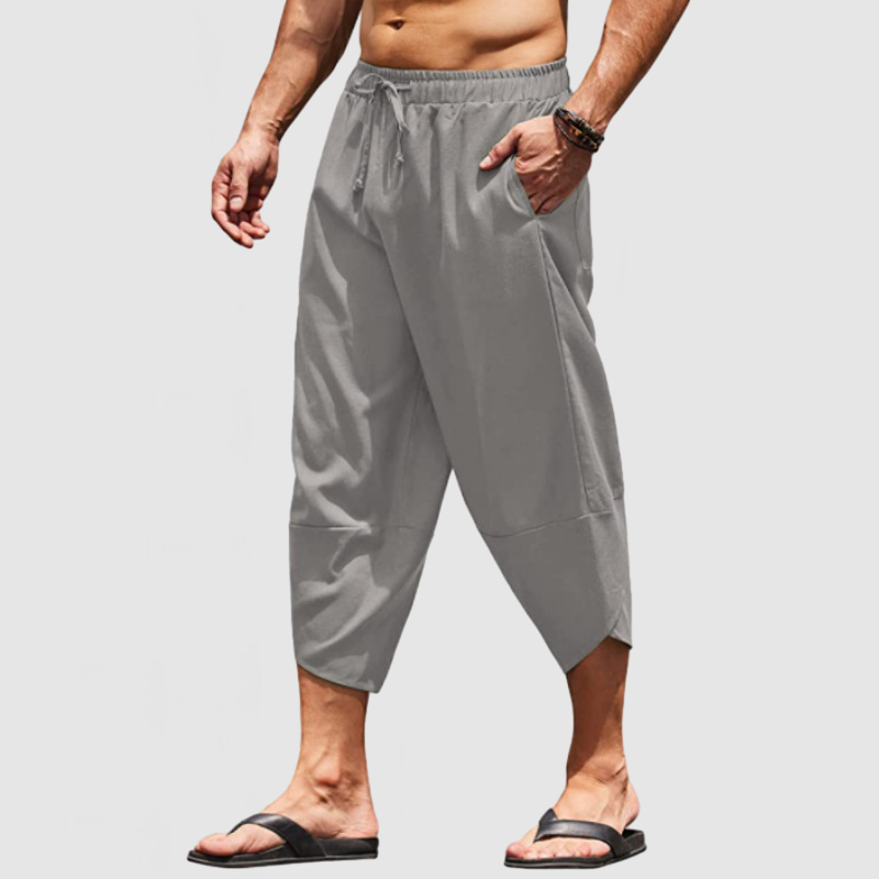 Men's Vacation Style 7-Point Cotton Linen Beach Pants-Comfort & Reliable