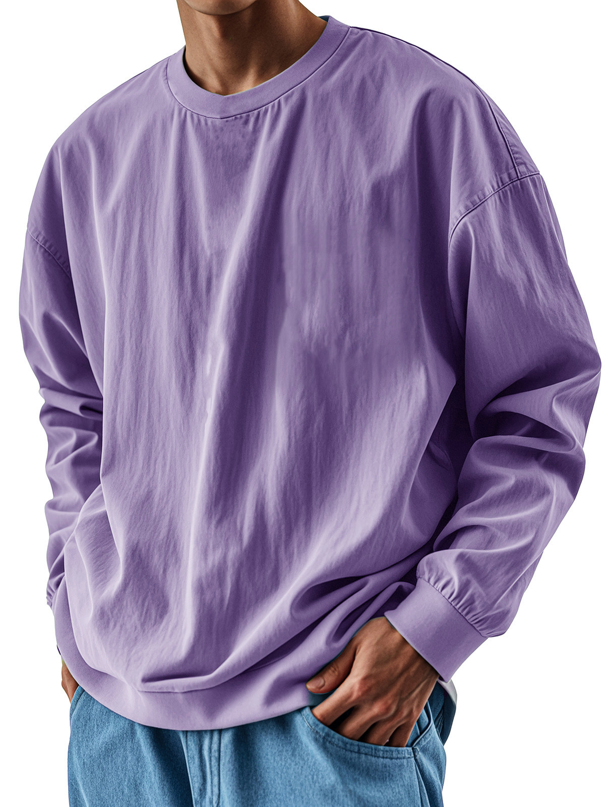 Premium Vintage Pleated T-Shirt for Men – Long Sleeves, Wrinkle-Resistant Fabric and a Perfect Fit