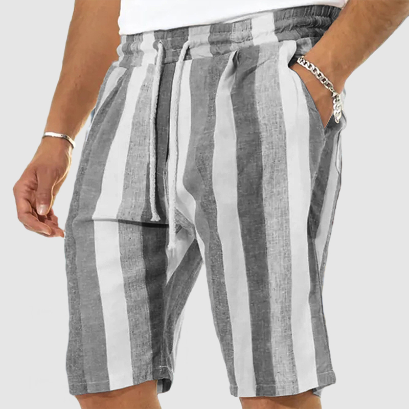 Men's Vacation Striped Cotton Linen Shorts-Comfort & Reliable
