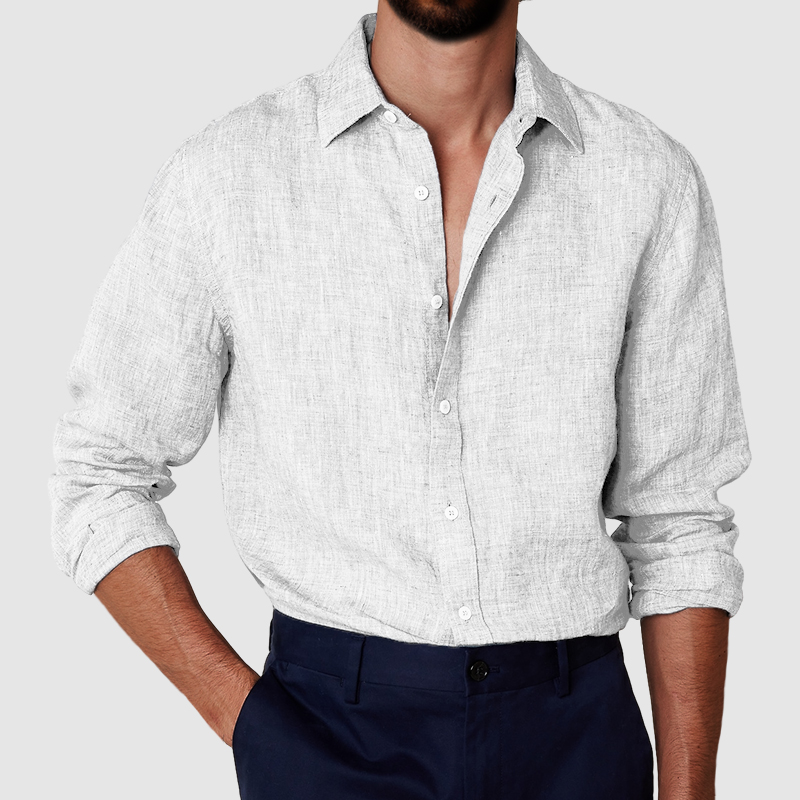 Men's cotton and linen anti-wrinkle shirt-Comfort & Reliable