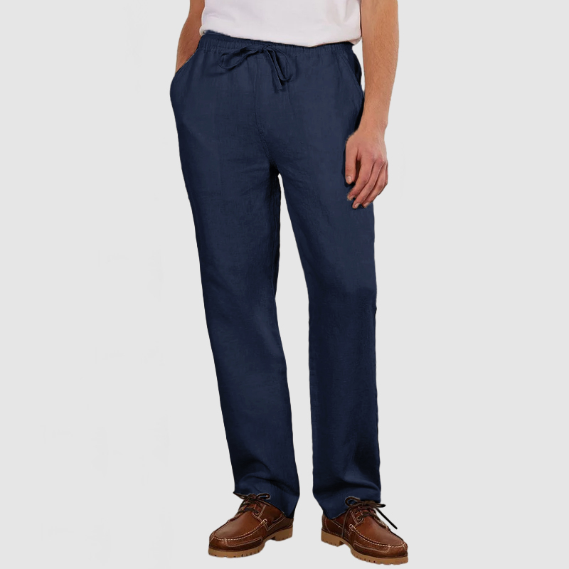Men's Daily Casual Cotton Linen Lace-Up Trousers-Comfort & Reliable