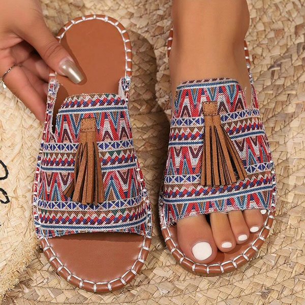 🔥Last Day Promotion 50% OFF - Women's Comfortable Tassel Flat Sandals-Comfort & Reliable