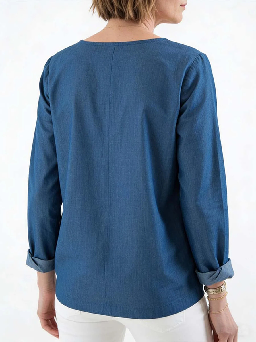 New Arrivals🔥 Women's Round Neck Denim Top