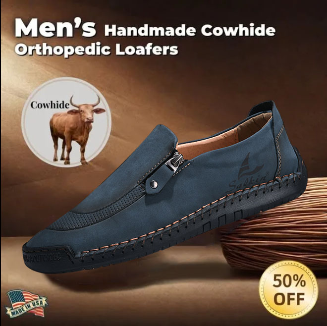 Last day 50% off 🔥⏱️Christmas sale⏱️🔥Men's genuine calfskin slip-on loafers-Comfort & Reliable