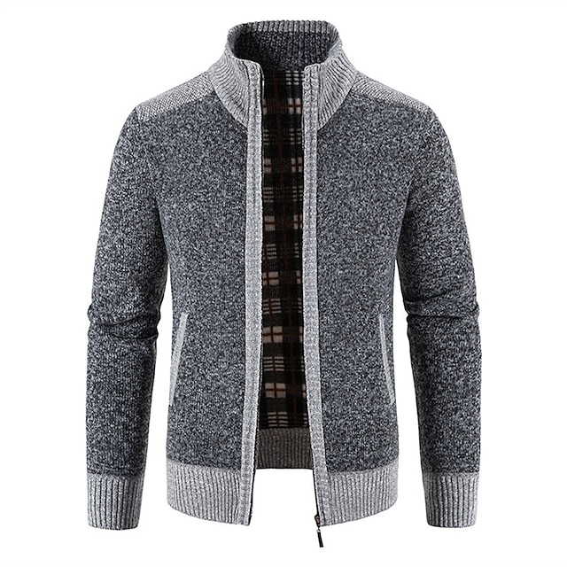 Men's Stand Collar Zipper Cashmere Jacket-Comfort & Reliable
