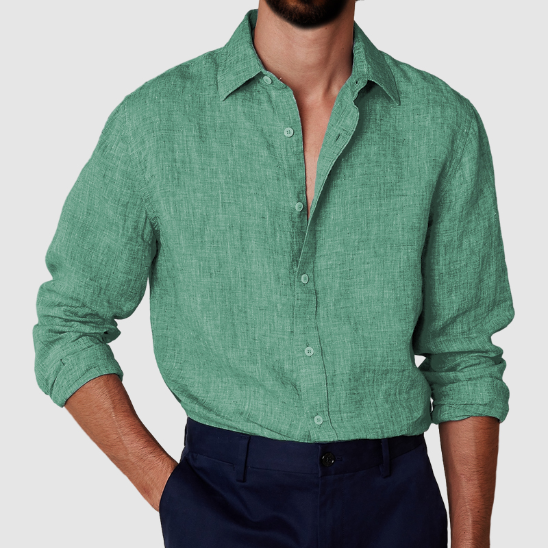 Men's cotton and linen anti-wrinkle shirt-Comfort & Reliable