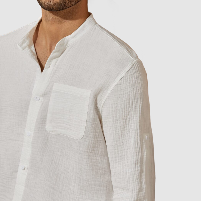 Men's Casual Textured Pocket Shirt-Comfort & Reliable