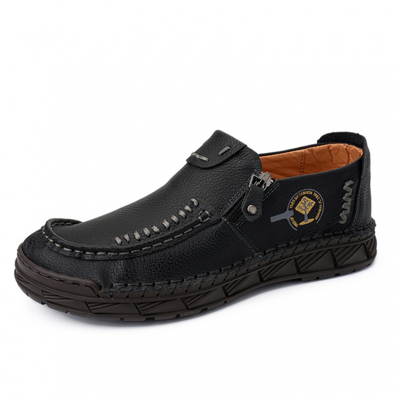🔥LAST DAY 70% OFF🔥Premium Leather Loafers - Arch Support, Shock Absorption, Easy Side Zip-Comfort & Reliable