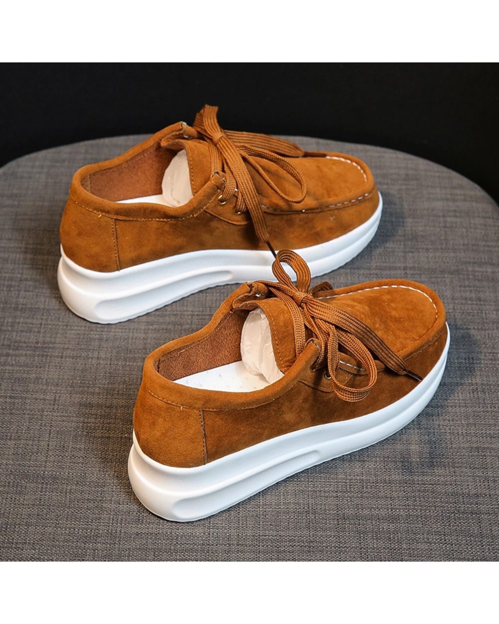 Platform shoes leather suede plush slip on-Comfort & Reliable
