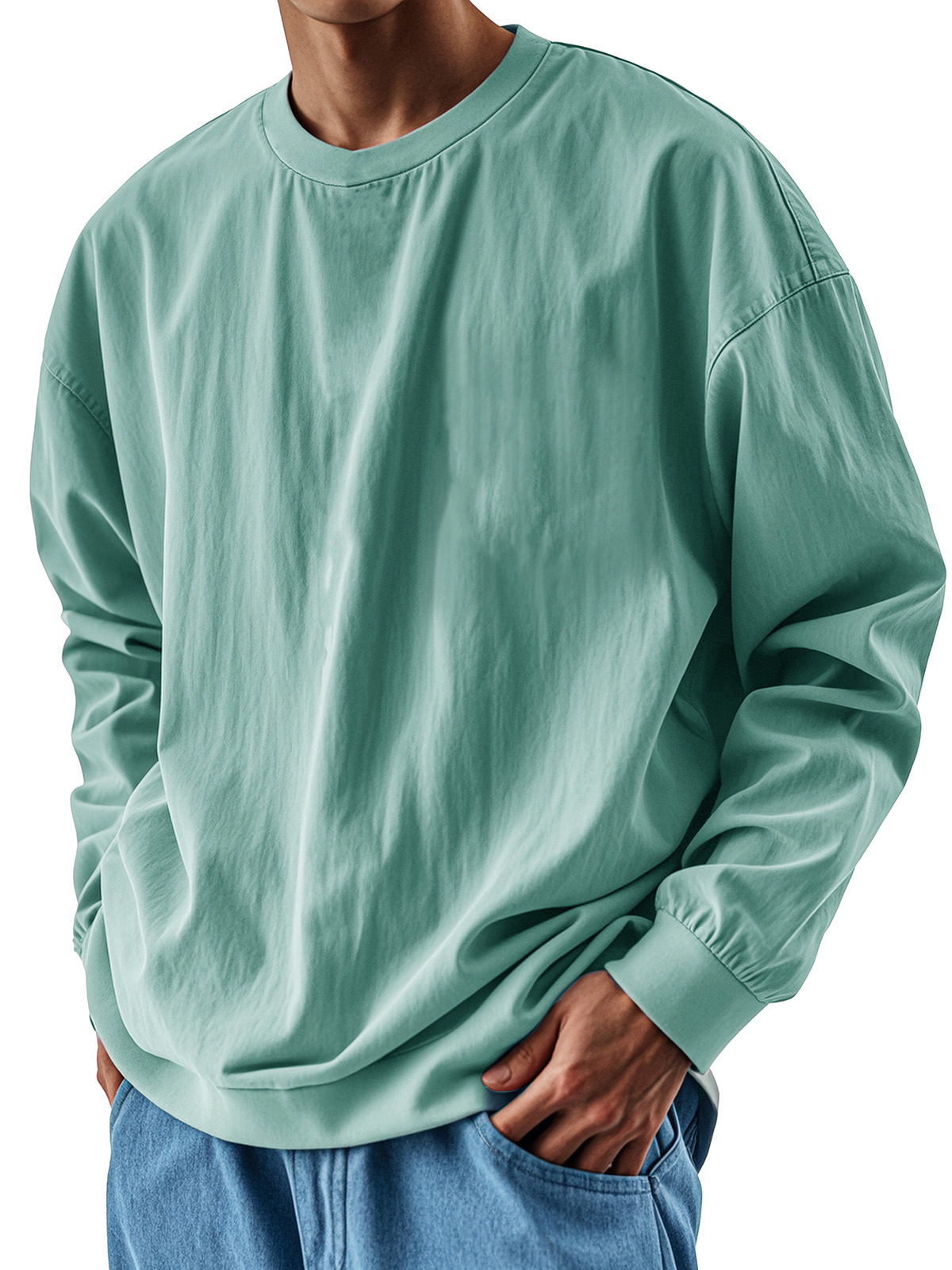 Premium Vintage Pleated T-Shirt for Men – Long Sleeves, Wrinkle-Resistant Fabric and a Perfect Fit