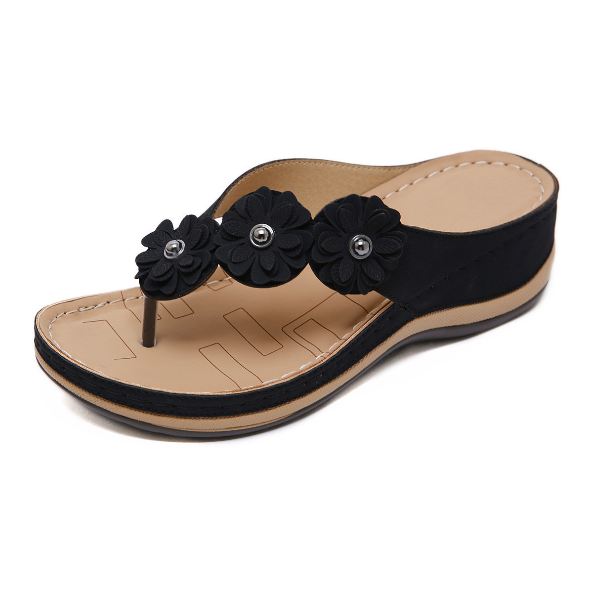 WOMEN'S LIGHTWEIGHT FLOWERS CLIP TOE SANDALS-Comfort & Reliable