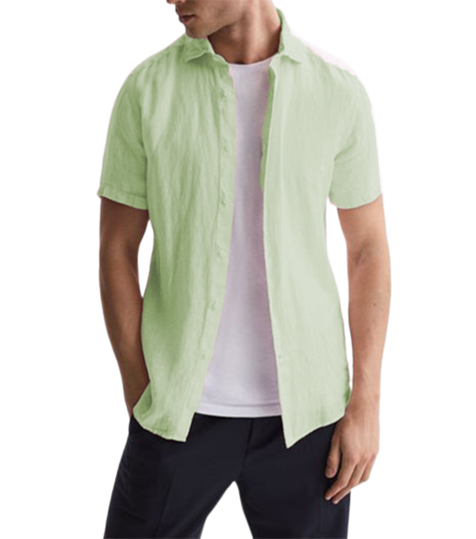 Men's  Cotton Linen Casual Short Sleeve Shirt-Comfort & Reliable