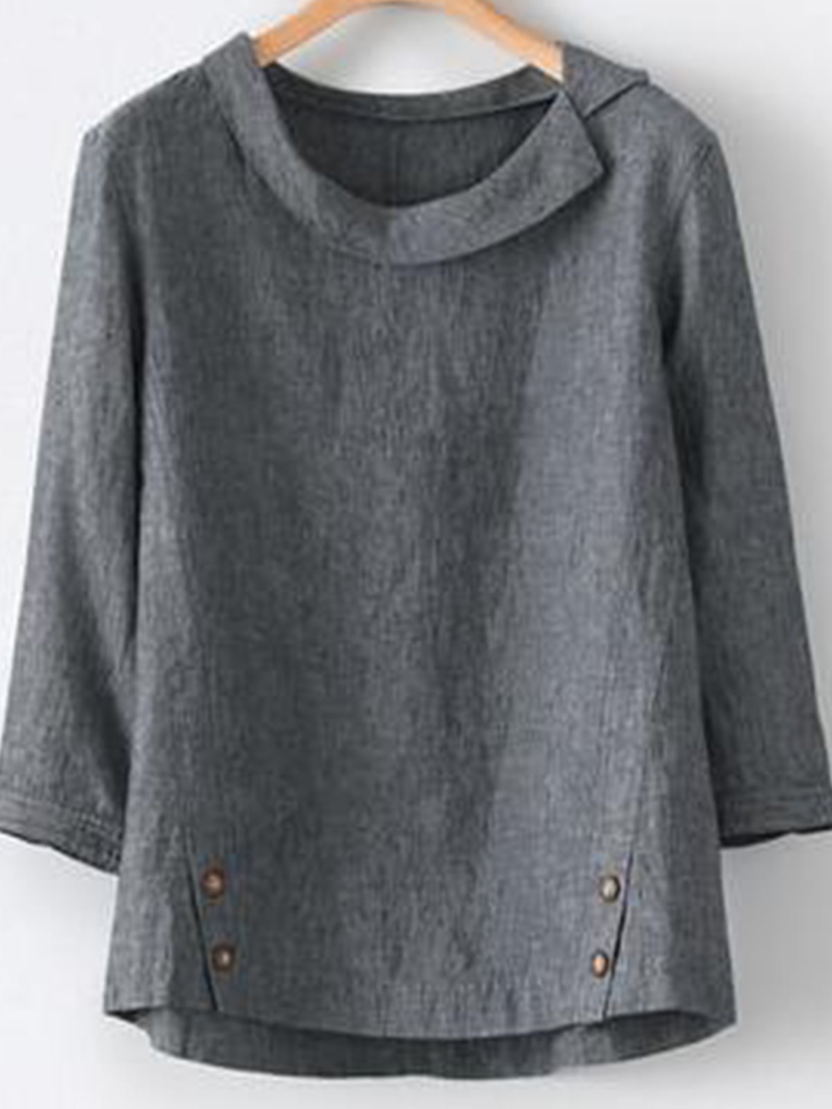 Women's Solid Button Up Shirt-Comfort & Reliable