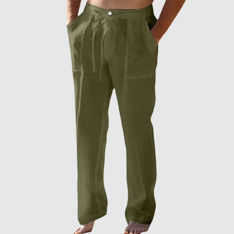 Men's Linen Pants Trousers Summer Pants With Pocket-Comfort & Reliable