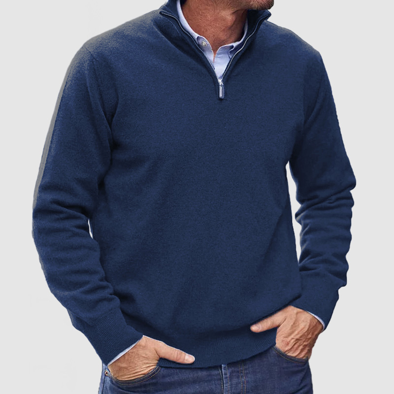 Men's Cashmere Zipper Basic Sweater-Comfort & Reliable