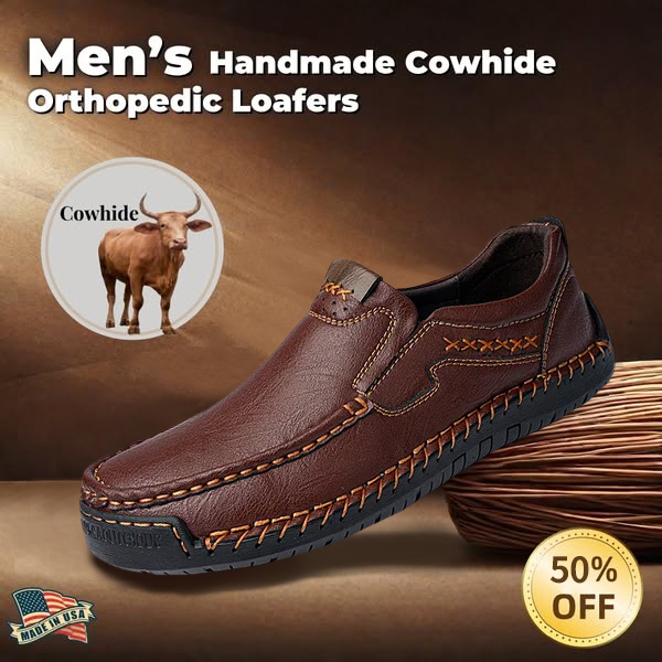 ⏰Christmas promotion - 50% OFF🔥 Men’s Premium Leather Loafers - Arch Support & Wide Fit Slip-On Shoes-Comfort & Reliable