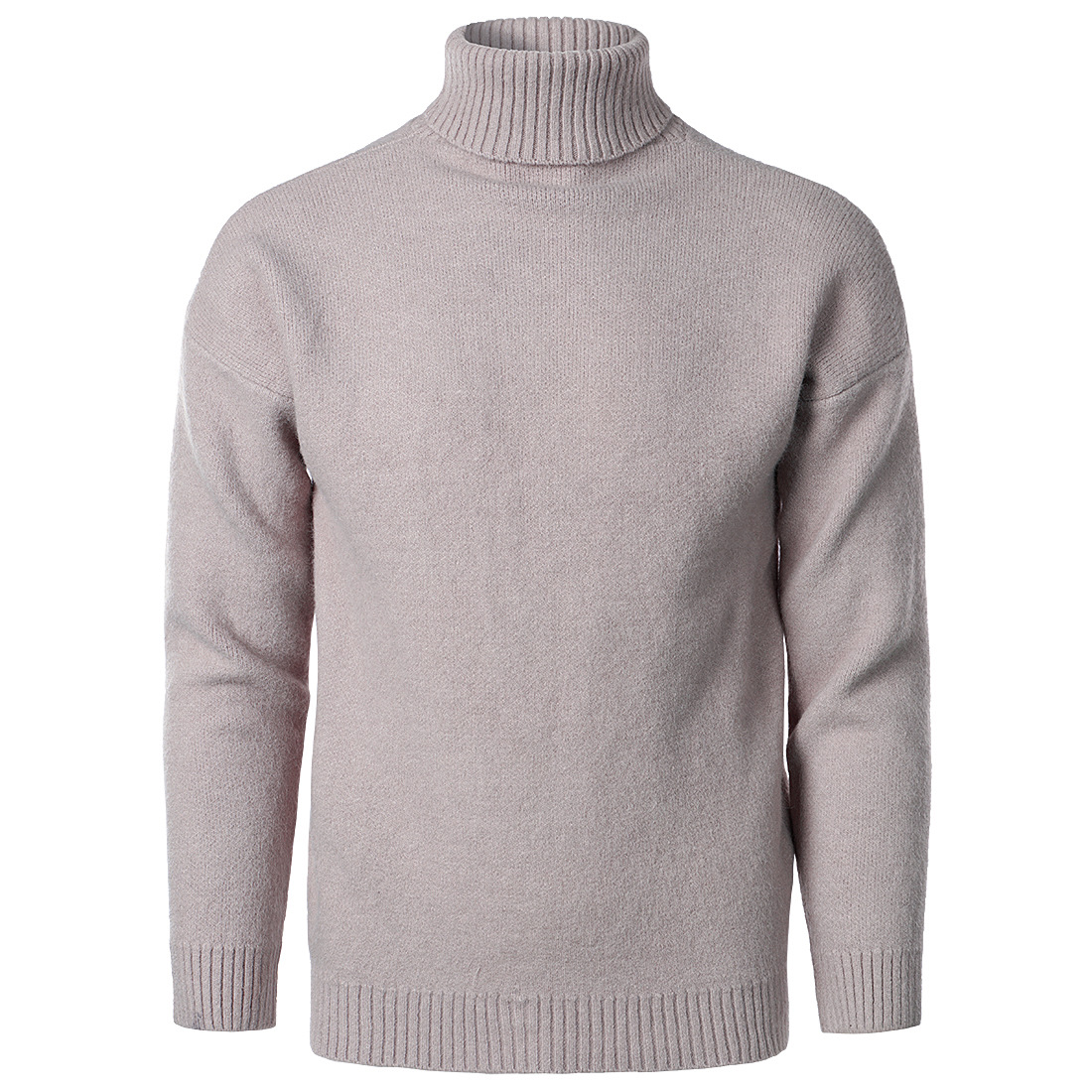 Men's Solid Color High Collar Casual Loose Cashmere Sweater-Comfort & Reliable