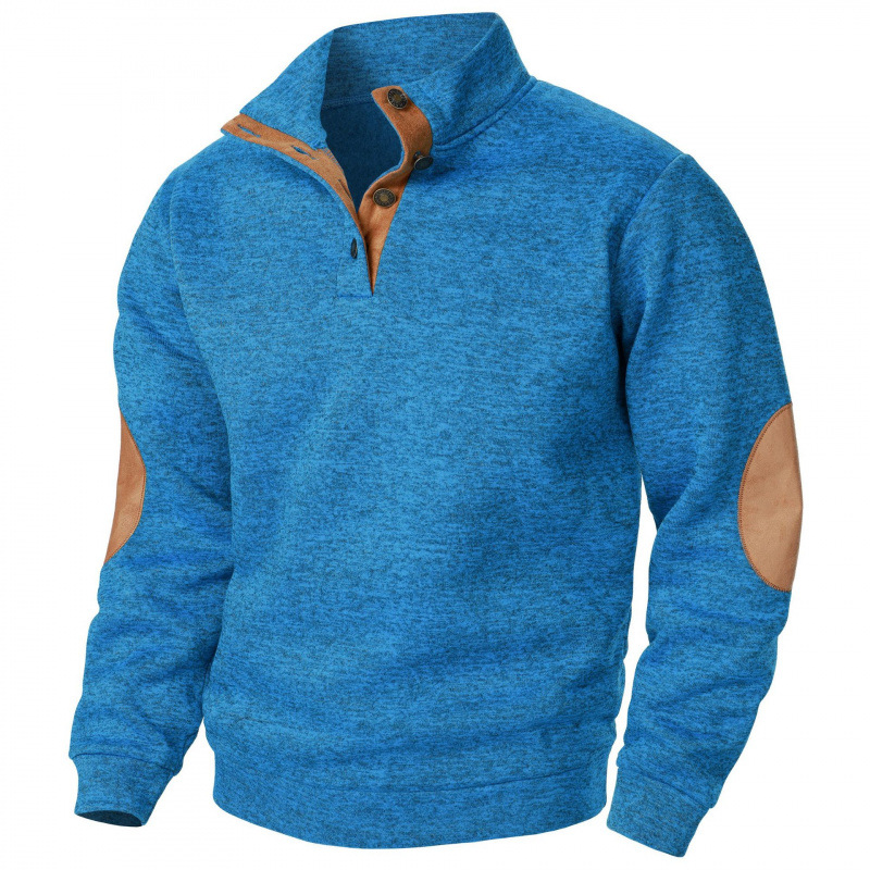 New Men's Stand Collar Joint Stitching Casual Jacquard Cardigan Sweater-Comfort & Reliable