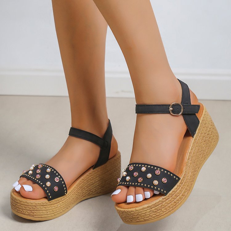 Women's Ankle Strap Buckle Leather Casual Comfortable Sandals-Comfort & Reliable
