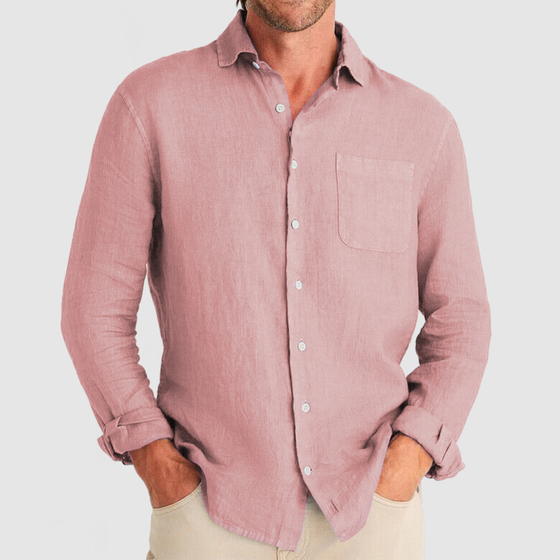 Gentleman Simple Temperament Cotton Linen Shirt-Comfort & Reliable