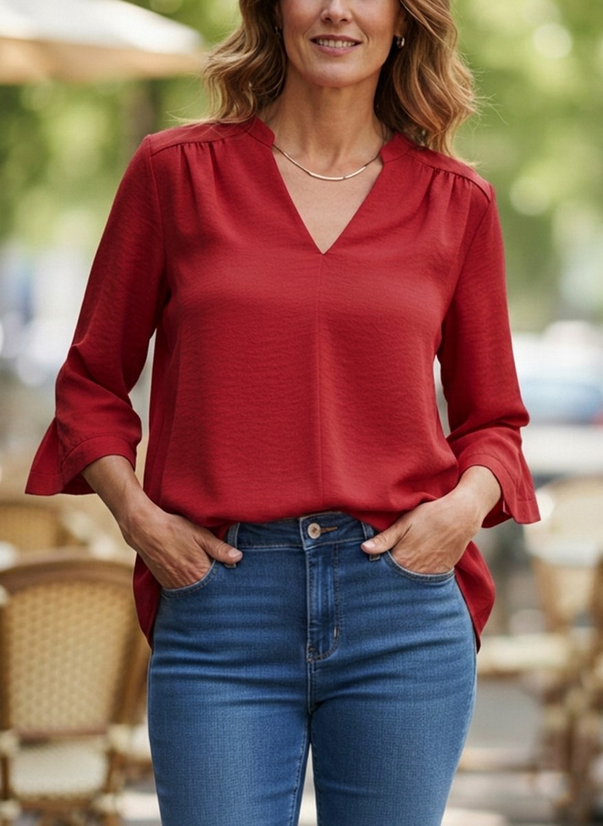 New Arrivals🔥 The Everyday Drape Notch-Neck Top