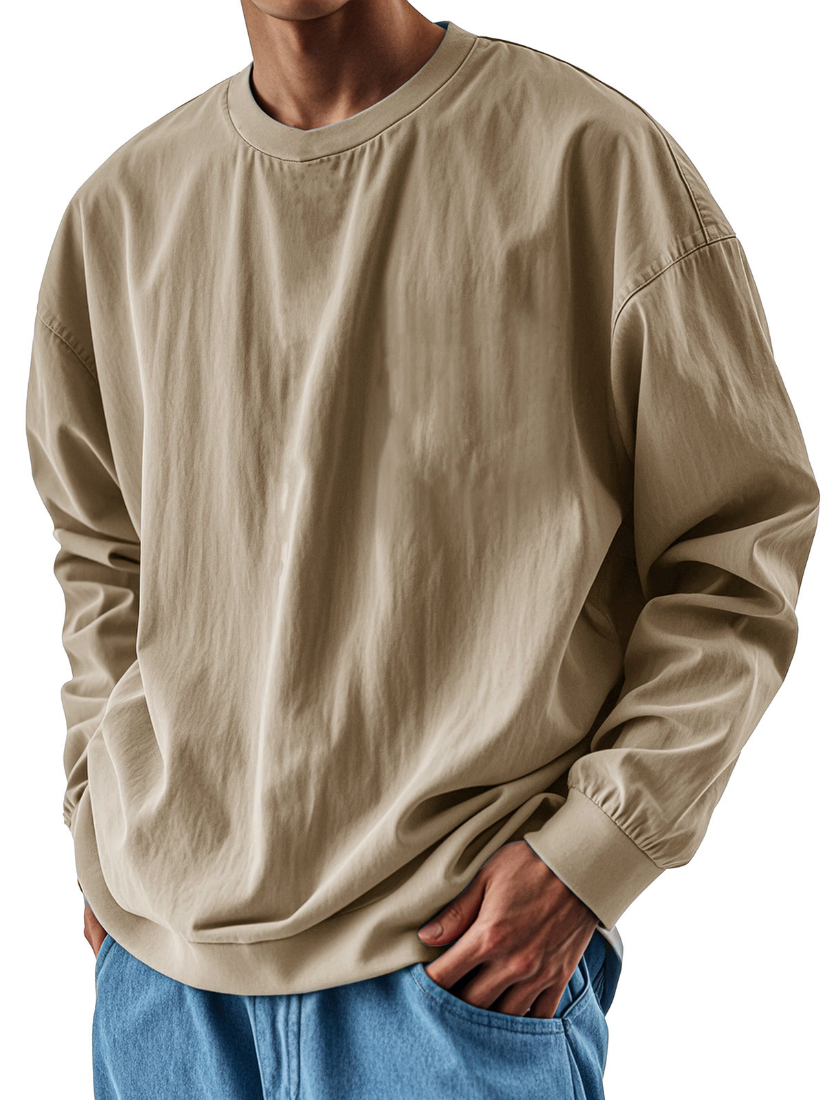 Premium Vintage Pleated T-Shirt for Men – Long Sleeves, Wrinkle-Resistant Fabric and a Perfect Fit