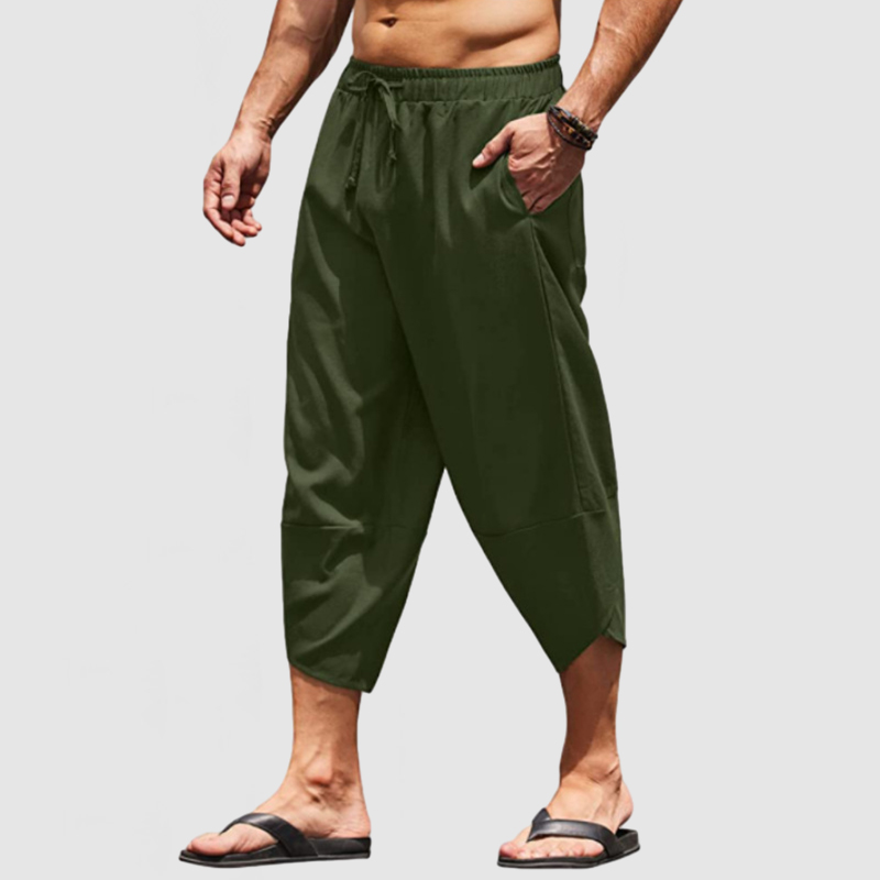 Men's Vacation Style 7-Point Cotton Linen Beach Pants-Comfort & Reliable