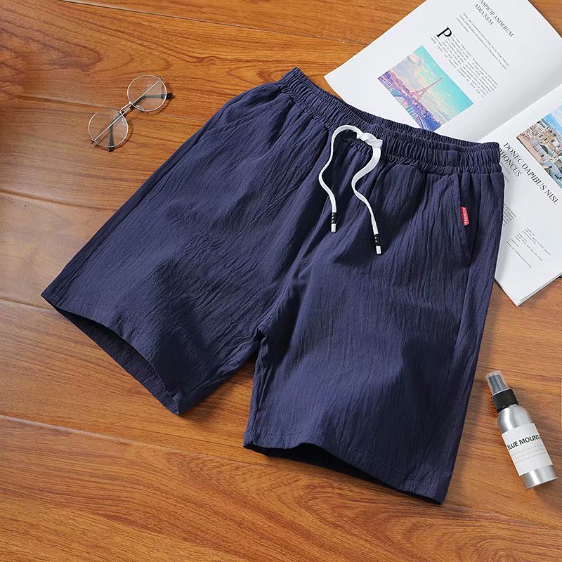 Men's Cotton And Linen Shorts,Youth Loose Five Piece Pants,Linen Beach Pants-Comfort & Reliable